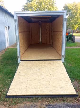 nose cargo door enclosed 7x16 ramp trailers trailer motorcycle