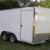 Enclosed 8.5x12 ATV Trailer in White w/ V-Nose, 6'6