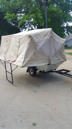 Motorcycle camper Trailer Pull behind your bike Pop up tent - $1850