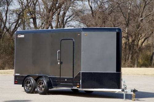 Lightweight! Aluminum 7 X 17 Enclosed Cargo Motorcycle Trailer: Ramp ...